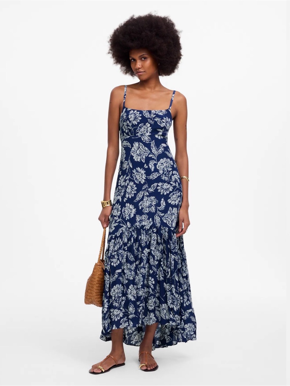 Madewell Floral Textured Maxi Slip Dress, Size 6
